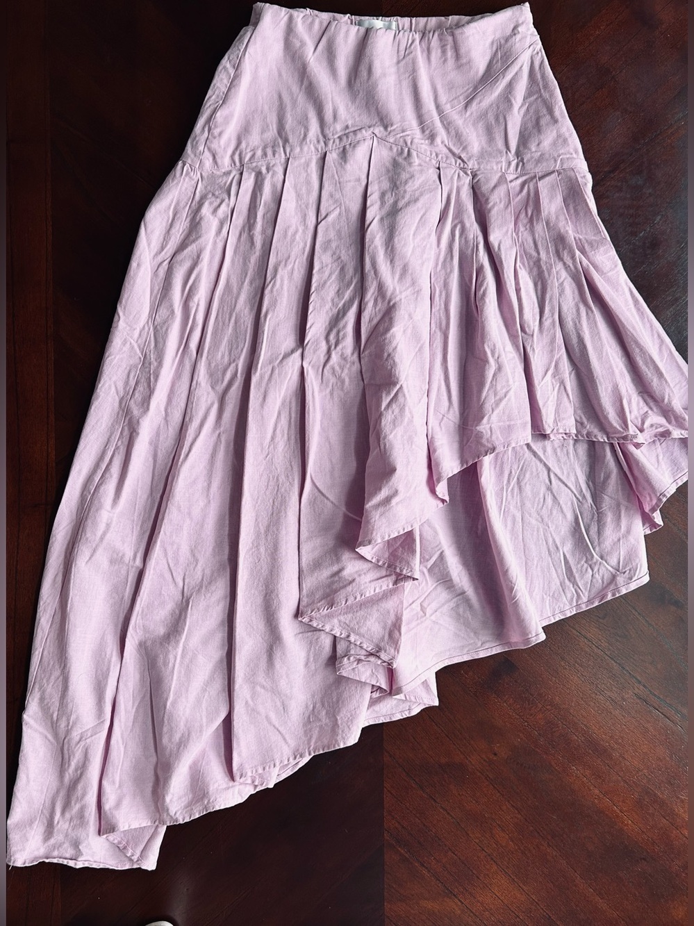 Hello Molly Light Pink Asymmetric Tiered Midi Skirt size s